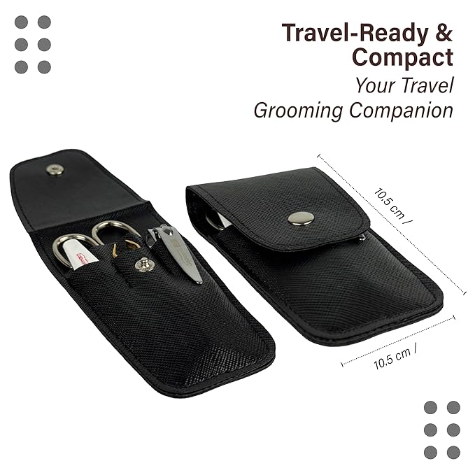 Solingen Manicure & Pedicure Set, Men Women Finger and Toe Nail Clippers Set Professional Manicure Pedicure Kit, Stainless Stell, Eyebrow Tweezers, Scissors, Sapphire Nail File with Travel Case
