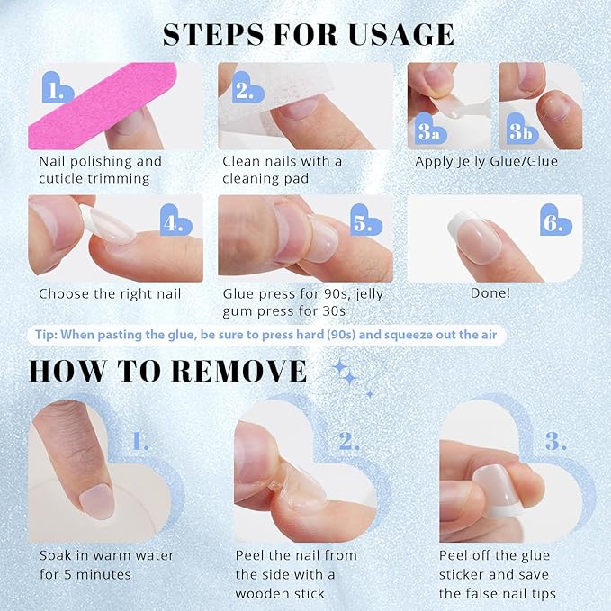 Press on Nails Short 5 Styles, Jofay Fashion 160Pcs Valentines Cat Eye Press on Nails for Women, Reusable Opaque Gel Fake Nails, Square Glue On Nails in 16 Sizes, Island
