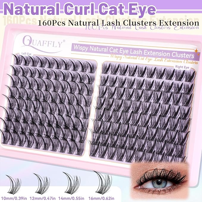 DIY Lash Extension Kit Natural Bottom Lashes 980Pcs Individual Eyelash Extension Kit with Lash Bond&Seal Remover Tweezer Dual-Ended Brush Lash Curler Easy to Use for Beginners