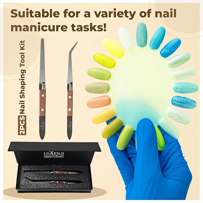 Multi-Functions Nail Shaping and Pincher Tweezers Tools -2PCS Nail Shaping Tool Kit- Nail Shaping Clamp – Professional Nail Tool for Acrylic & Gel Nails-Reusable Nail Shaper- Nail Art Tool