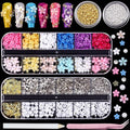Nail Art Pearls Flatback Rhinestones Flower Nail Charms Gold Silver Beads White Half Round Supplies Luxurious Design Jewelry DIY Crafts Accessories for Women Manicure Decorations