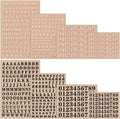 ANCIRS 8 Sheets Resin Mini Letter Stickers for Nail Art, Glittering Epoxy Alphabet Number, Self Adhesive Scrapbook for DIY Craft (Black, Rose Gold)