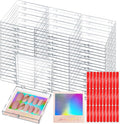 CloudTrip 30Boxes + 30 Instruction Cards Large (8 x 8cm) Press On Nail Packaging Storage Box and 90pcs Adhesive Tabs - Acrylic Organizer Case for Artificial Nail for Nail Business Supplies