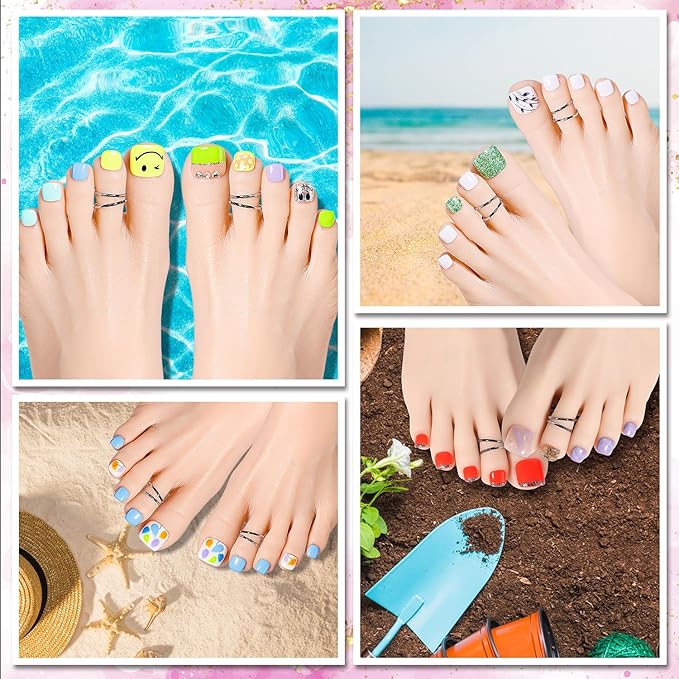 AIMEILI Fake Toenail Tips - 550pcs 10 Sizes Clear Full Cover Toe Art Nails Press on Artificial Fake Toe Nails Gel Nail Extensions for Foot Manicure Women Nail Salons and DIY