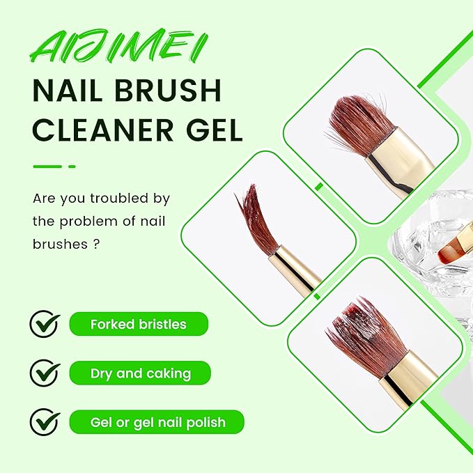 AIJIMEI Nail Brush Cleaner 120ml Acrylic Nail Brush Cleaner kit for Efficient Nail Art Brush Cleaning Quick Gel Removal Suitable for Professional and Home