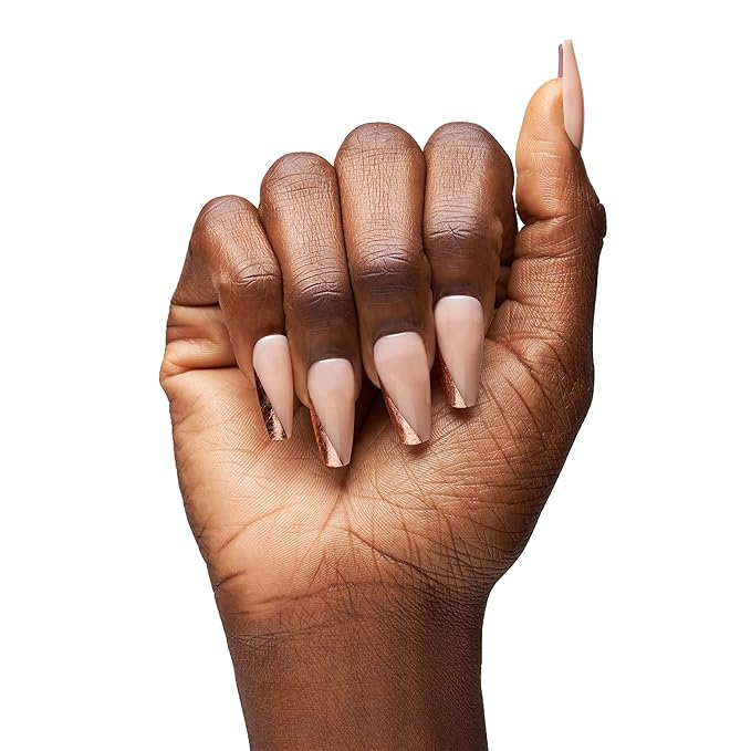 The Nailest - Instant Luxury Acrylic Press-on Nails - Medium Coffin- Rose Gold Glory