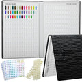 Professional 308 Nail Colors Chart with Number Labels, Black Nail Gel Polish Display Card Book, Nail Art Salon Display Booklet, Nail Color Swatches Nail Practice Card Design Board