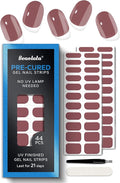 Real Gel Nail Strips (No UV Light Needed) - 44Pcs Salon Quality Nail Stickers - Long Lasting Polish Wraps for Women, Easy Apply & Remove (Muted Rose Brown)