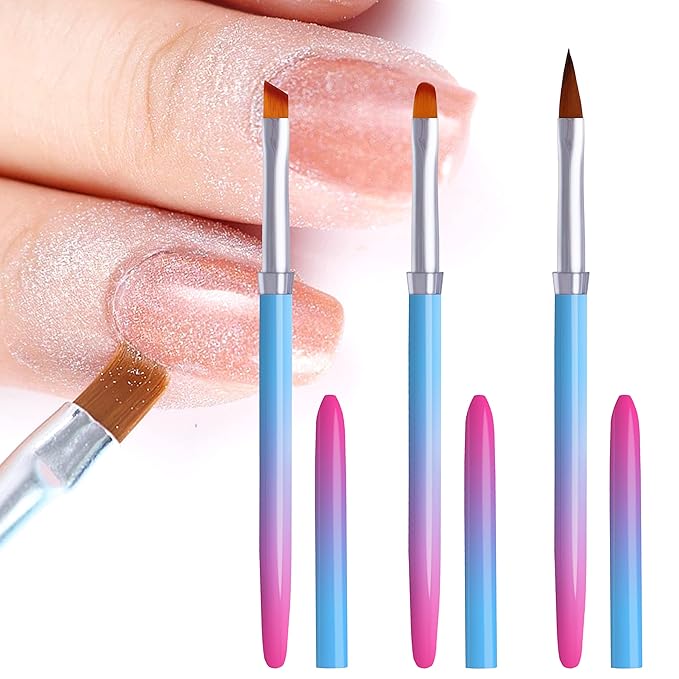 Nail Clean Up Brushes, SILPECWEE 3pcs Nail Polish Remover Brush, Nail Brushes for Cleaning Polish Acetone Cuticle, Nail Art Brush Manicure Brush for Nails Design Tool