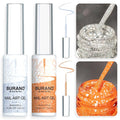 BURANO Gel Nail Polish Liner Nail Art Polish, Silver Gold Painted Gel Nail Design Polish 2 Bottle 8ml, Build in Thin Nail Brush Curing Required LX13 LX24