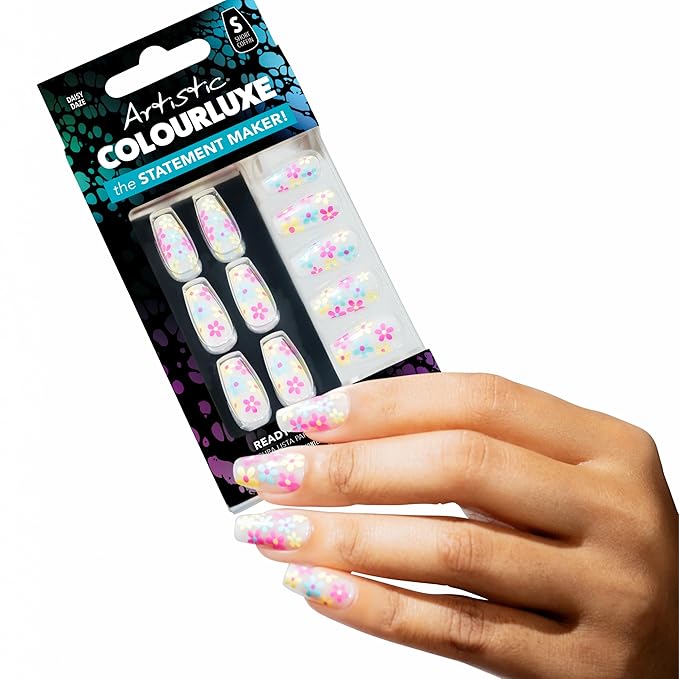 Artistic Colourluxe Press-On Tips - Kit Colourluxe Press-On Tips - Kits Nails - 30 Nails (Daisy Daze, Kit)