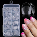 AddFavor XS Short Oval Gel Nail Tips, 240pcs Round Acrylic Nail Tips Full Cover Clear Press on Nails False Tips for Nail Extension, 12 Sizes Short Fake Nails