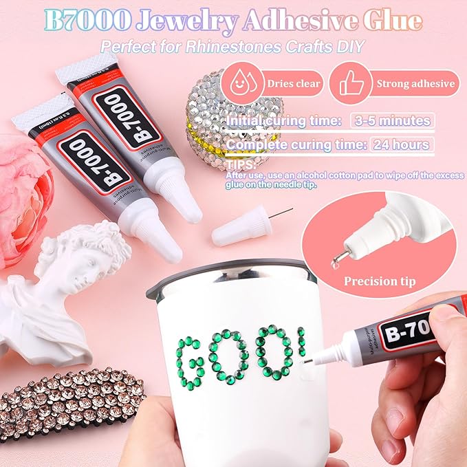 30000Pcs Resin Emerald Green Rhinestones for Bedazzling Crafting with b7000 Jewelry Glue, Bulk Flatback Gems Bedazzler Kit for Crafts Clothes Shoes Fabric Nail Diamond Art, Assorted Size 2/3/4/5/6mm