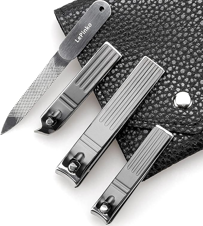 Heavy Duty Podiatrist Toenail Clippers for Thick and Ingrown Nails, Toe Nail Clippers Sets for Men Women Seniors, Stainless Steel 4PCS