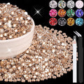 6000PCS 4mm Resin Rhinestones Bulk for Crafting (Champagne), Flatback Bedazzling Crystals for Crafts DIY Nail Decoration, Gems Charms for Tumbler Shoes Clothing Fabric with Pickup Pen and Tweezers
