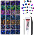 28 Types Colorful Black AB Resin Rhinestones w B7000 Jewelry Glue for Bedazzling Crafting 3-6mm Flatback Stones Gems Diamonds for Nails Face Eyes Makeup Crafts Tumblers Bottles Clothes Shoes