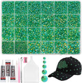 20000Pcs Dark Green Flatback Jelly Resin Rhinestones for Bedazzling, Mix Sizes Crystal Rhinestones Gems, Dark Green Flatback Rhinestone Gems Bedazzling for Crafts DIY Face Makeup Tumblers