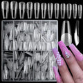 LoveOurHome 600pc Long Coffin Fake Nail Tips Clear Press on Nails Coffin False Nails Full Cover Soft Gel Nail Tips Long Acrylic Nail Artificial Fingernail for Salon & Home Gel Nail Extension