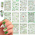 12 Sheets St Patrick’s Day Nail Art Stickers Decal 3D Cute Cartoon Nail Decals Nail Art Supplies Shamrock Clover Irish Cartoon Nail Design DIY Nail Decoration for Women
