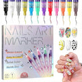 12 Colors Nail Art Pens Set, Nail Art Markers Nail Polish Pens for 3D Drawing Painting Liner Brush for DIY Nail Art Beauty Adorn Manicure Tools (Purple)