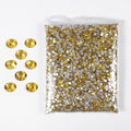 SS3-SS20 Crystal Glass Rhinestone Round Shape Flatbase Strass for DIY Nail Art Decorations Craft Making 14400PCS/Bag (SS3：1.3-1.4mm, Lemon Yellow)