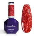 MelodySusie Galaliver Red Glitter Gel Nail Polish, 15ML Sparkly Shimmer Christmas Red Gel Polish Soak Off UV LED Cured Long Lasting Gift for Women DIY Nail Design Nail Art Manicure X01