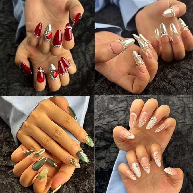 600Pcs Nail Tips Almond,12 Sizes Soft Gel Nail Tip, Pre Filed Half Matte Full Cover Nail Tips Acrylic Gel Tips Nail Kit Press on Nails for Extension Nail Manicure Home DIY