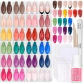 Beetles Press On Nails Kit - Rainbow Gleam | 720Pcs 24 Colors Short Almond Press On Nails | 15 Sizes Matte Glossy Glitter With Nail Glue & Nail Tabs Stickers, Fake Nails Kit Art For Women
