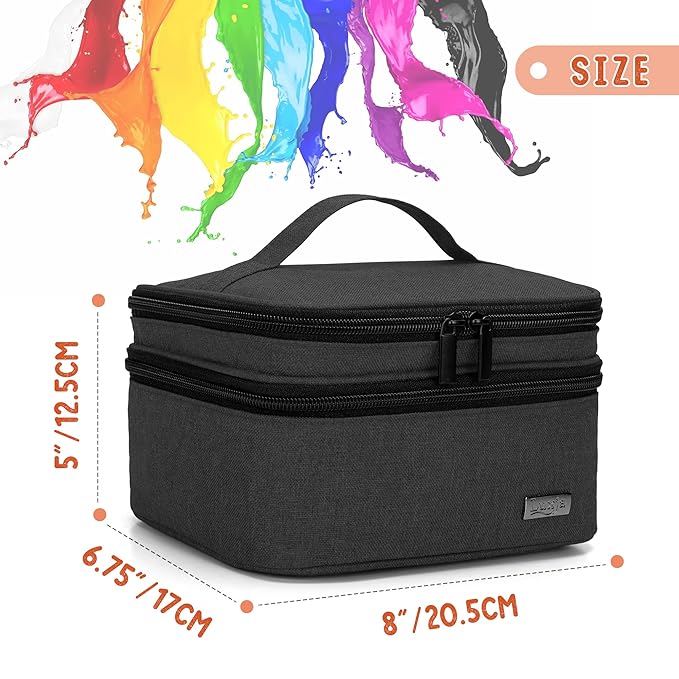 LUXJA Nail Polish Carrying Case - Holds 20 Bottles (15ml - 0.5 fl.oz), Portable Organizer Bag for Nail Polish and Manicure Set, Black