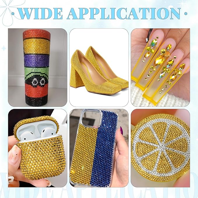 12000Pcs Resin Rhinestones for Bedazzling with 3Pcs B7000 Jewelry Glue, 2 Boxes Golden Flatback Rhinestones for Crafting Crafts DIY, Crystals Gems for Clothing Shoes Tumblers Nail Art Makeup