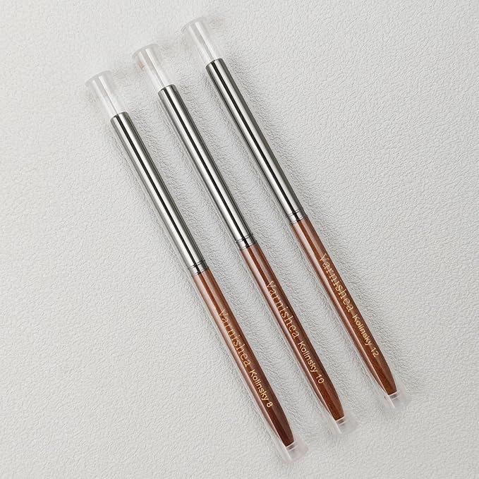 Pure Kolinsky Hair Acrylic Nail Brush Solid Wood Handle Professional Manicure Brushes for Powder Nail Acrylic Application - Salon & DIY Nail Art Essentials - Size 12, 1.0 Count