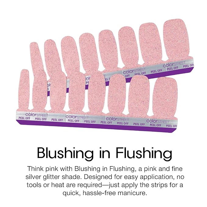 Color Street Blushing in Flushing Nail Strips