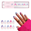 Kiara Sky Press On Nails | XPRESS PRO 100% Acrylic Nails | 30-Piece Kit Includes Nail Glue, Cuticle Pusher, File & Prep Pad | Short Almond - Berry Cool