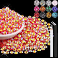4000PCS 5mm Resin Jelly Rhinestones in Bulk (Red AB), Bedazzling Flatback Crystals Rhinestones for Crafting DIY Nail Decoration, Gems Diomand Charms for Tumbler Shoes Clothing Fabric