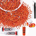 2000PCS SS12/3mm Crystal Rhinestones (Orange/Hyacinth) with 2Pcs 10ml B7000 Jewelry Glue, Bedazzling Flatback Glass Rhinestones for Crafting, Gems Diomand Charms for Tumbler Shoes Clothing Nail Art