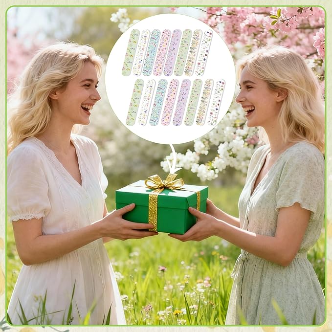 H1vojoxo Spring Colorful Wildflower Nail Files - 48pcs Spring Wildflower Double Sided Emery Boards for Girl’s Birthday Gifts Tea Party Emery Boards for Women Employee Coworkers Spring Party Nail Files