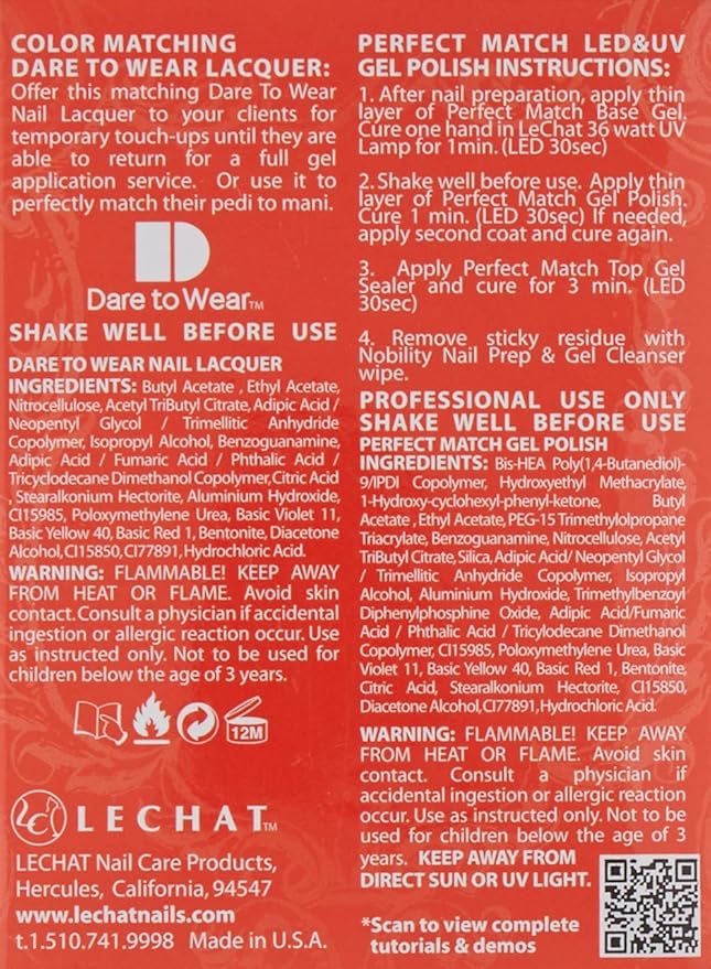 LeChat Perfect Match Gel Polish, Heatwave, 0.5 Fl Oz (PMS153)