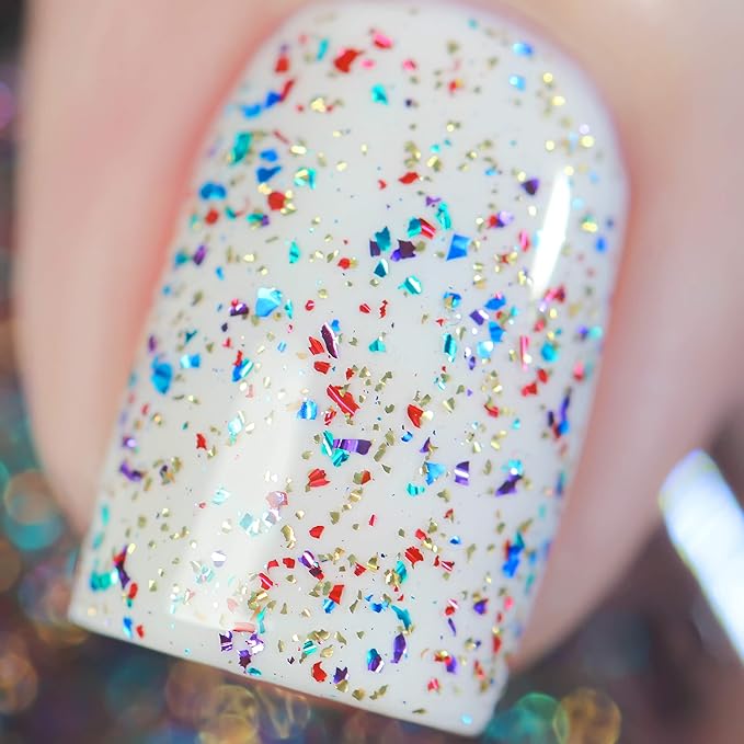 ILNP Confetti - Multi-Colored Metallic Flake Topper Nail Polish, Chip Resistant, 7-Free, Non-Toxic, Vegan, Cruelty Free, 12ml