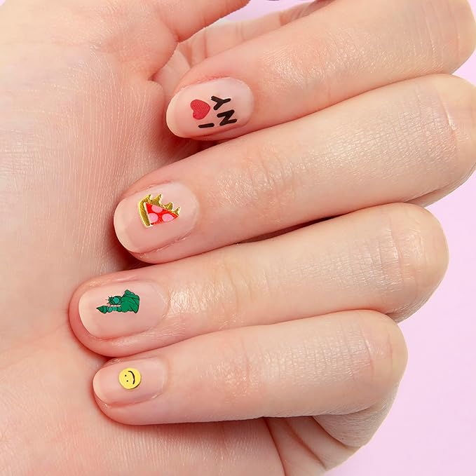 Omy New York Nail Art Stickers - 120 Stickers, Waterproof, Durable, Fun, Creative Designs | Strong Enough to Last Through Hand Washing - Easy to Apply, Safe, Non-Toxic | Age 6 and Up