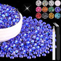1500PCS 6mm Resin Rhinestones Bulk for Crafting (Royal Blue), Flatback Bedazzling Crystals for Crafts DIY Nail Decoration, Gems Charms for Tumbler Shoes Clothing Fabric with Pickup Pen and Tweezers