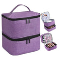 Nail Polish Organizer, Nail Polish Storage Holds 30 Bottles & Nail Lamp, Double Layer Nail Bag Organizer Case, Portable Nail Polish Holder for Nail Tech Travel & Manicure Kit