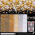 14000Pcs Flatback Pearls and Rhinestones for Crafting, White Brown Mixed Size 3-8mm Resin Rhinestones and Half Pearls for Bedazzling, Nail Art and Decoration with 3pcs B7000 Jewelry Glue