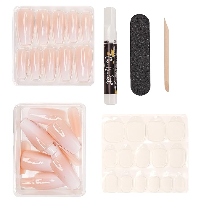 The Nailest - Instant Luxury Acrylic Press-on Nails - Medium Coffin- Baby Boomer