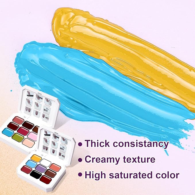Gradient Painting Gel Set, 18 Pink Black&White Ombre Gel Nail Polish Pigment Pat Nail Long-lasting Silky Texture Highly Saturated French Manicure Soak of UV/Led Home Salon DIY Art M&K