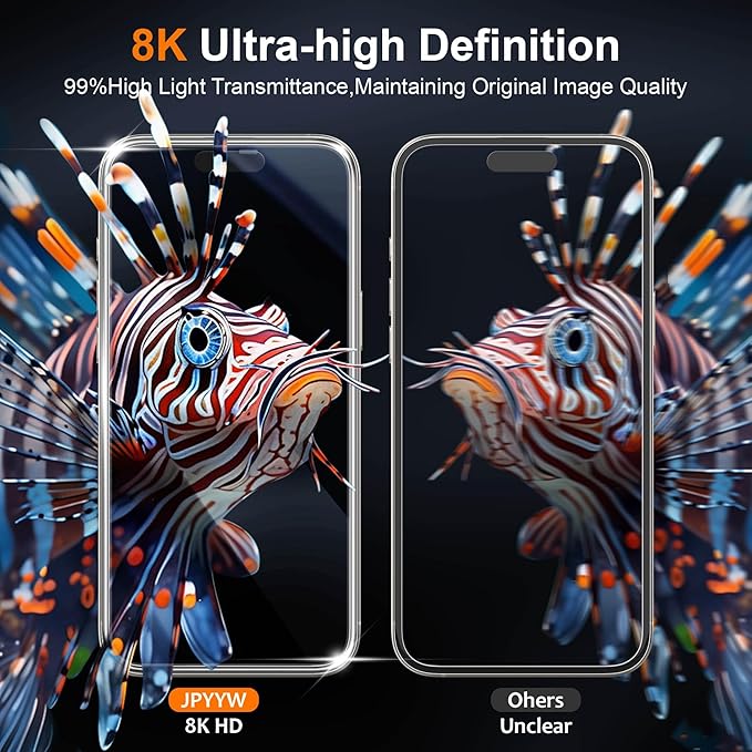 4 Pack for iPhone 15 Pro Max Screen Protector, Military-Grade Shatterproof, 9H Hardness, Full Coverage Tempered Glass for iPhone 15ProMax-6.7 inch with Install Frame