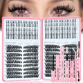 Lash Clusters Kit with Spikes, 60D+100D Left Right Eyelash Clusters Extensions Individual D Curl Fluffy Wispy False Eyelashes DlY Manga Lashes Extension Kit (12-22mm, Left Right Lash Clusters Kit)