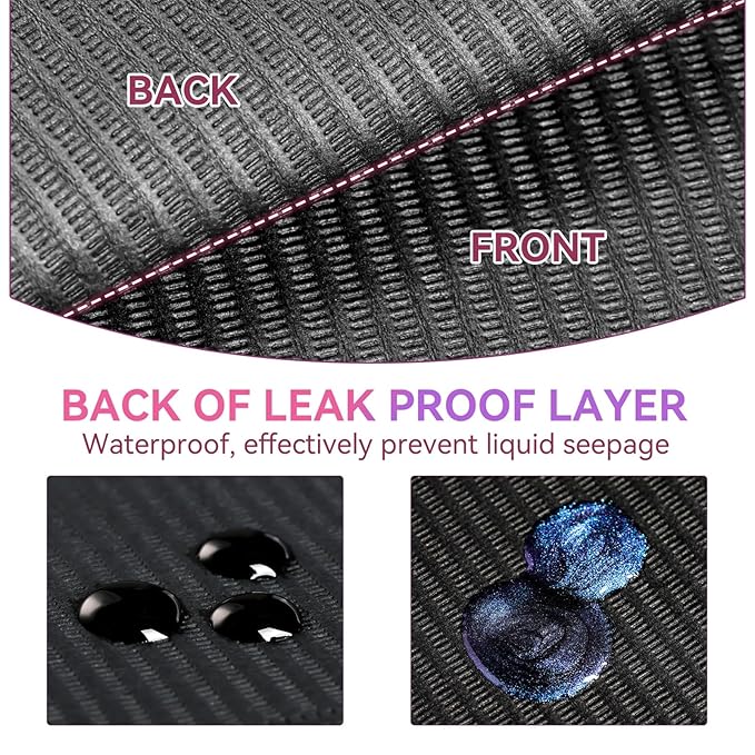 Makartt Disposable Nail Mats: 50Pcs Foldable Nail Paper Towels for Table Acrylic Practice Sheet 3 Ply Waterproof Nail Art Table Mats Clean Pads for Salon Manicure Tattoo Black