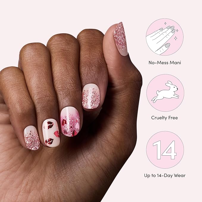 Dashing Diva Gloss Nail Strips - Queen Spirit - UV Free, Chip Resistant, Long Lasting Gel Stickers - Contains 32 Wraps, 1 Prep Pad, 1 File