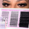 wiwoseo Bottom Lash Clusters with Spikes Lash Clusters Kit Mega Volume Lash Spikes Cluster Eyelash Extensions Kit Fairy Eyelash Clusters Spiky Cluster Lashes Clusters with Clear Lash Bond and Seal