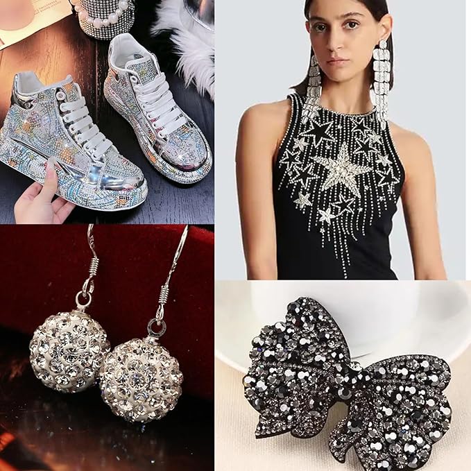 NCB 2880pcs Hotfix Crystal Rhinestones for Clothes Crafts, Hot Fix Bulk Flatback Crystals, Iron on Hotfix for DIY Decoration 20 Gross (Clear Crystal, ss30/2880pcs)
